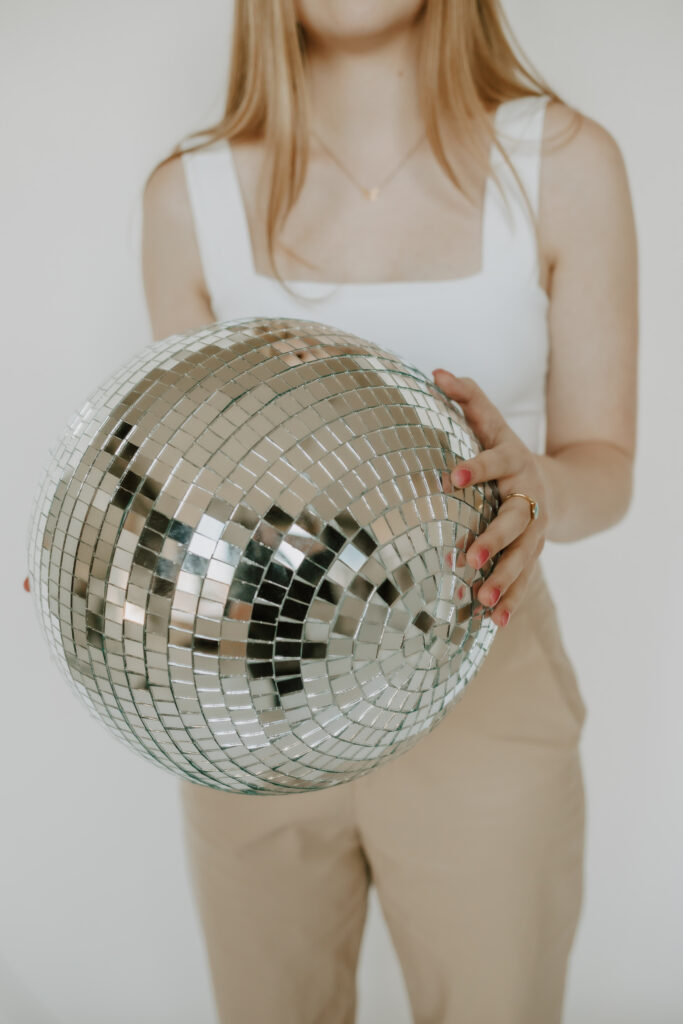 Pinterest manager with a disco ball