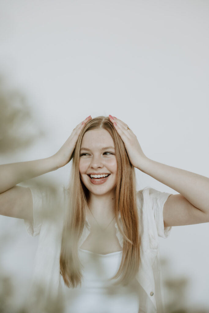 Pinterest Manager Laughing During Brand Photoshoot