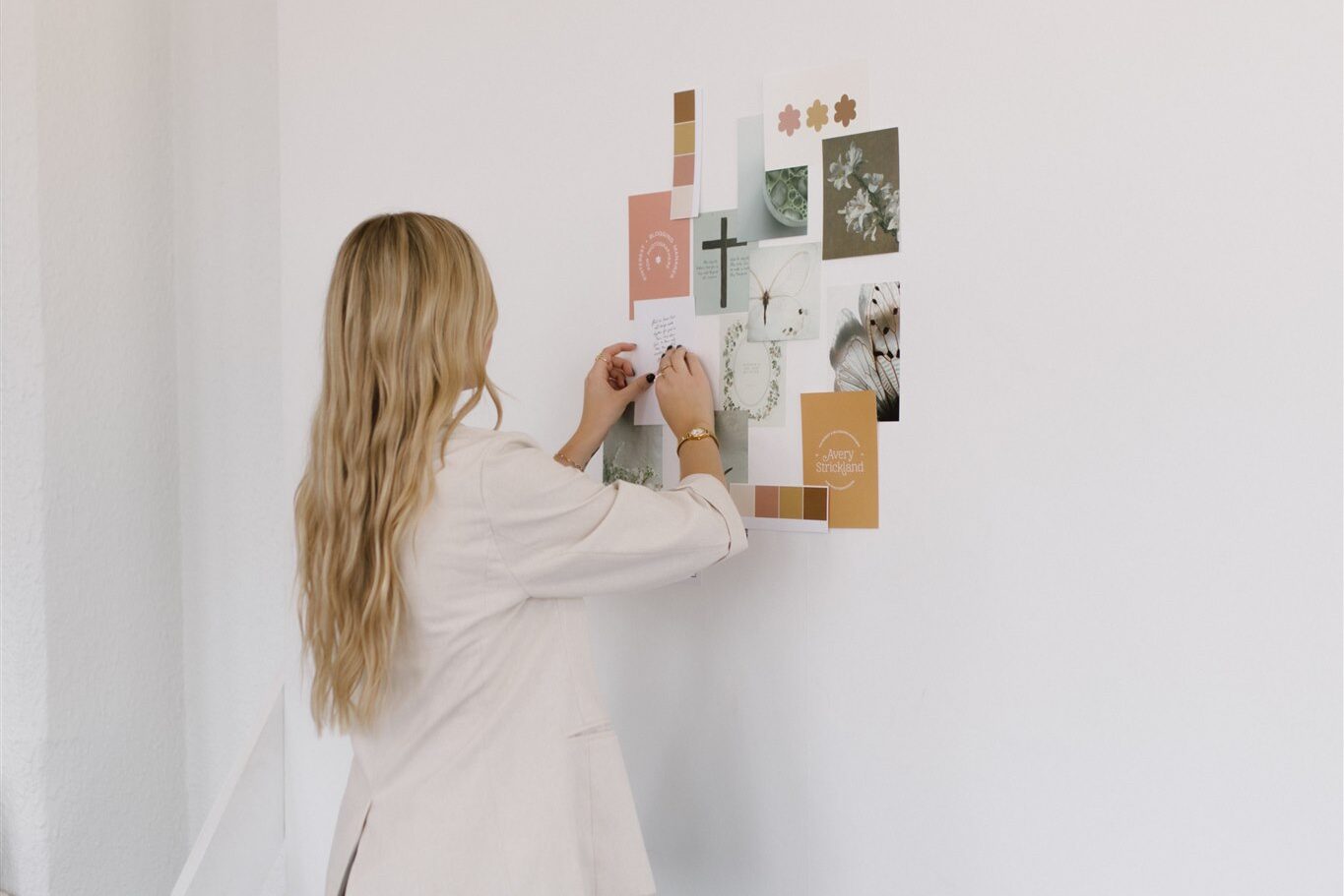 pinterest manager creating mood board wall collage